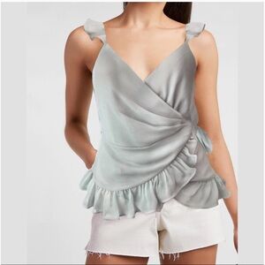 Express NWOT Sage Green Cami Wrap Top